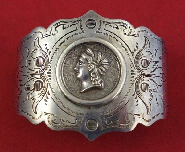 Medallion by Unknown Coin Silver Napkin Ring Bright-Cut 2 1/2" x 1" 1.4 ozt.