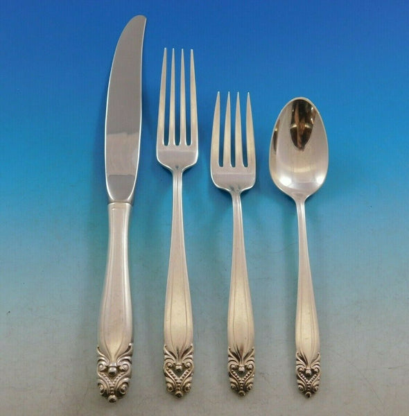 King Christian by Wallace Sterling Silver Flatware Set for 12 Service 48 pieces