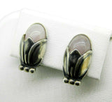 Georg Jensen 2011 Clip On Earrings with Rose Quartz (#J4656)