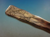 Lap Over Edge Acid Etched by Tiffany Sterling Silver Dinner Knife with Crickets