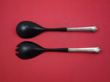 Garnet Rose by Lunt Sterling Silver Salad Serving Set w/ black plastic 11"