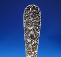 Repousse by Kirk Sterling Silver Glass Jelly Jar and Jelly Spoon #20F (#4909)