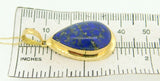 18k Gold Genuine Natural Lapis Pendant with 14k Gold Chain (#J4093)