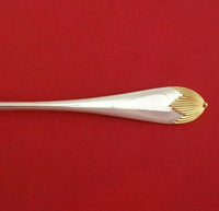 Asprey and Garrard English Sterling Silver Dinner Fork with Gold Accent 8 1/2"