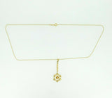 14k Gold Victorian Lavaliere Pendant with Genuine Natural Diamond (#J1916)