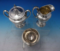 Rose Point by Wallace Sterling Silver Tea Set 5pc #4615-9 (#6476)