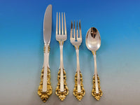 Medici Golden Accent by Gorham Sterling Silver Flatware Set Service 24 Pieces
