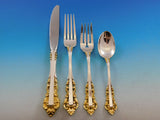 Medici Golden Accent by Gorham Sterling Silver Flatware Set Service 24 Pieces