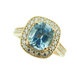 14k Rose Gold 2.17ct Genuine Natural Aquamarine and Diamond Ring (#J4578)