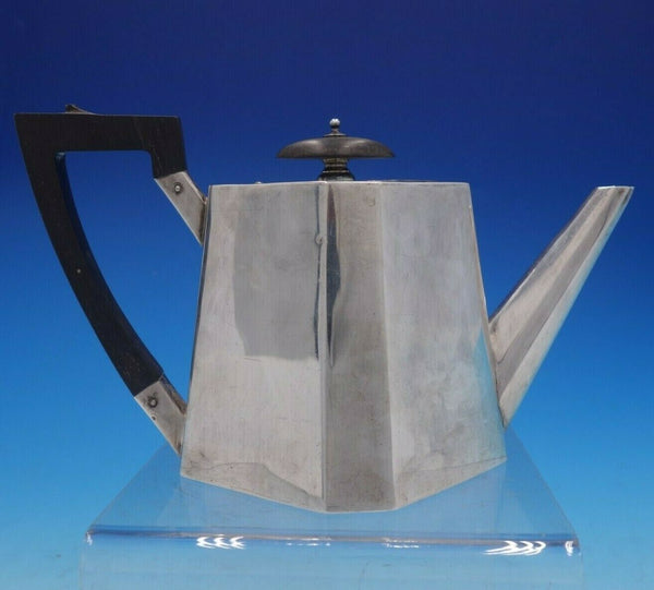 Victorian English Silver Tea Pot with Ebony Wood Handle and Finial (#4270)