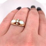 10k Yellow Gold Victorian Opal and Seed Pearl Ring (#J5517)