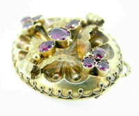 14k Gold Georgian Pin Brooch with Genuine Natural Almandine Garnets (#J5013)