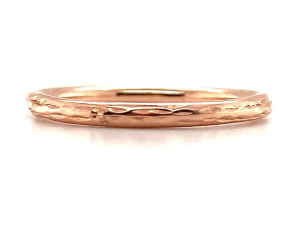 14k Rose Gold Round Hollow Wedding Band Ring Jewelry Size 8.5 (#J5882)