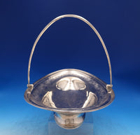 English Georgian Sterling Silver Fruit Bowl Basket Swing Handle Emes 1802 #7440