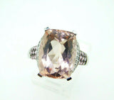 14k Gold Huge 10 Carat Genuine Natural Morganite and Pink Sapphire Ring (#J5051)