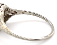 18k White Gold Art Deco Filigree .35ct TW Genuine Natural Diamond Ring (#J5945)