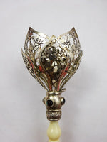 Silverplate Garnets Eight Petal Tussie Mussie Posey Posy Holder (#J1215)