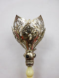 Silverplate Garnets Eight Petal Tussie Mussie Posey Posy Holder (#J1215)