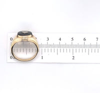 10k Yellow Gold Men's Genuine Natural Black Onyx and Diamond Ring (#J5861)