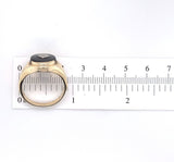 10k Yellow Gold Men's Genuine Natural Black Onyx and Diamond Ring (#J5861)