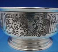 William Kerr Sterling Silver Child's Set 2pc Acid Etched w/ Nursery Rhymes #5248