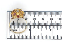 18k Yellow Gold Sputnik Ring with Gemstones Jewelry Size 9.75 Sizeable (#J6269)