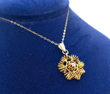 14k Yellow Gold Victorian Genuine Natural Diamond Lavaliere Pendant (#J5544)