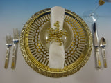 Saint Dunstan Chased Gold by Gorham Sterling Silver Flatware Set 32 Pcs R Mono