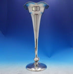 Shreve Sterling Silver Trumpet Vase Peony Flower Twisted Stem 17 1/2" (#4006)