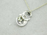 14k White Gold Moon and Black Star Genuine Natural Diamond Pendant (#J5077)