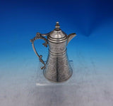 Eyptian .900 Silver Coffee Pot Individual Hand Chased Design 5 3/4" Tall (#3951)