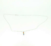 14k White Gold Princess Cut Rainbow Sapphire and Diamond Pendant (#J4447)