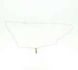 14k White Gold Princess Cut Rainbow Sapphire and Diamond Pendant (#J4447)