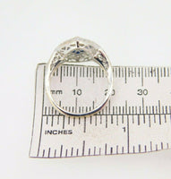 18k White Gold Marquise Genuine Natural Diamond and Sapphire Halo Ring  (#J4013)