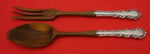 Georgian Rose by Reed and Barton Sterling Silver Salad Serving Set 2pc HH w/Wood