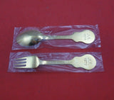 Christmas by A. Michelsen Sterling Silver Fork and Spoon Set 2pc 1979 Vermeil