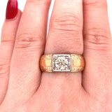18k Men's 1.04ct European Cut Genuine Natural Diamond Ring w/GIA Report (#J5767)