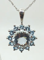 2.59ct Genuine Natural Aquamarine Cluster Pendant (#J131)
