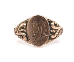 10k Gold Fancy Baby Signet Ring Monogram "D" Child's Infant Jewelry (#J5863)