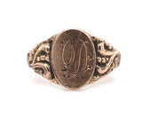 10k Gold Fancy Baby Signet Ring Monogram "D" Child's Infant Jewelry (#J5863)