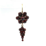 Genuine Natural Bohemian Garnet Dangle Drop Earrings (#J5489)