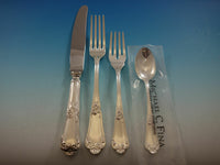 Floreal by Zaramella Italy Sterling Silver Flatware Set 8 Dinner Size 80 Pcs New