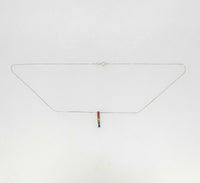 14k White Gold Rainbow Genuine Natural Sapphire Pendant .71ct (#J4617)