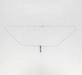 14k White Gold Rainbow Genuine Natural Sapphire Pendant .71ct (#J4617)