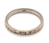 14k White Gold Woman's Wedding Band Jewelry Engraved Size 6 (#J5872)