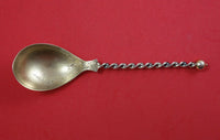 Ball Twist by Towle Sterling Silver Sugar Spoon Gold Washed Frosted BC 6 1/8"