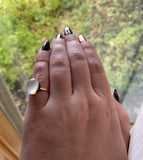Victorian Large Oval Genuine Natural Moonstone 10K Yellow Gold Ring (#J6004)