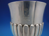 English Sterling Silver Water Goblet Square Base GW Worn Marks London (#6670)