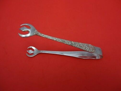 Bridal Bouquet by Alvin Sterling Silver Sugar Tong Large 4 1/2" Serving