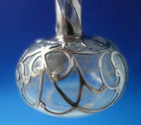 Gorham Glass Perfume Bottle with Sterling Silver Overlay 3 1/2" x 1 7/8" (#5927)